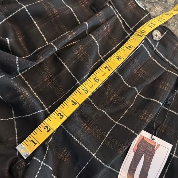 Vanilla star slouchy trousers black brown plaid NWT 7/28 - Picture 11 of 13